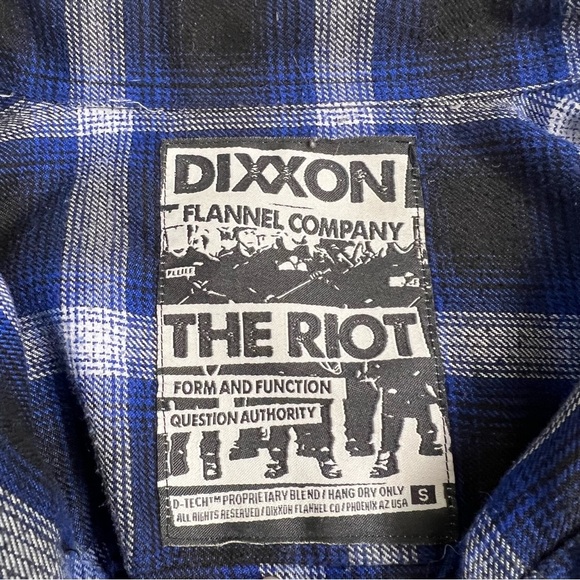 Dixxon Flannel Co. - "The Riot" Men's Small - Blue/Black/White Plaid - Picture 6 of 10